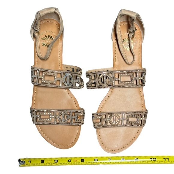 NEW Yellow Box Women's P-Violet Rhinestone Sandal in Color Natural Size 9 - Picture 9 of 11
